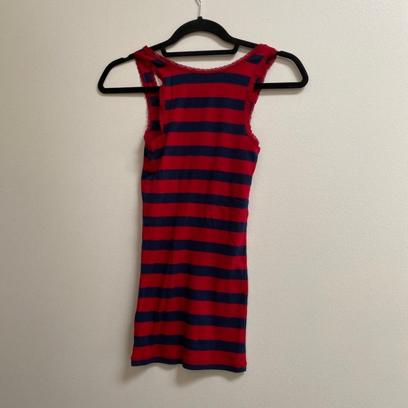 Aeropostale Lace Trim Striped Racerback Tank Top - Picture 4 of 4